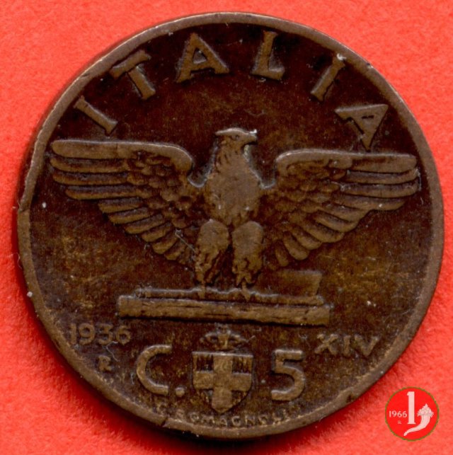 5 centesimi impero rame 1936 (Roma)