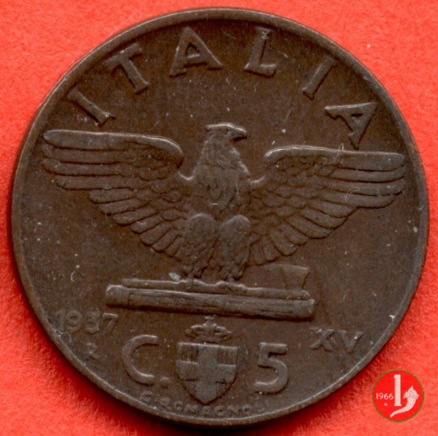 5 centesimi impero rame 1937 (Roma)