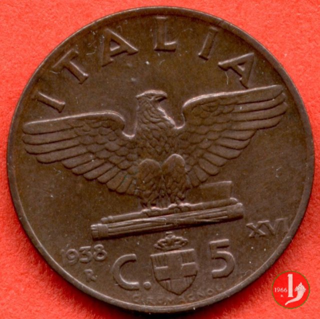 5 centesimi impero rame 1938 (Roma)