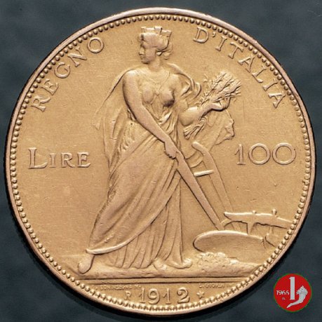 100 lire d'oro aratrice 1912 (Roma)