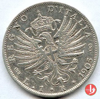 1 lira aquila sabauda 1905 (Roma)