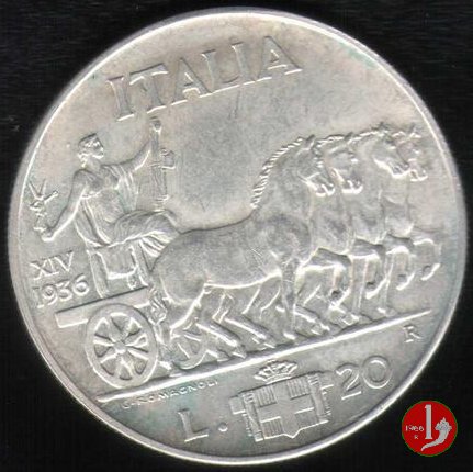 20 lire quadriga lenta 1936 (Roma)