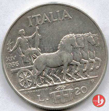 20 lire quadriga lenta 1936 (Roma)