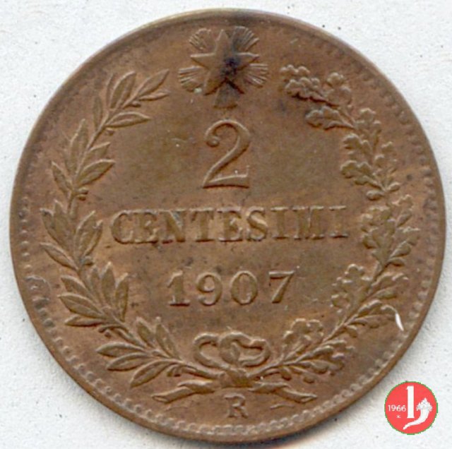 2 centesimi valore 1907 (Roma)