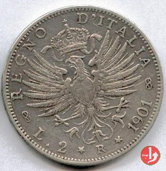 2 lire aquila sabauda 1901 (Roma)