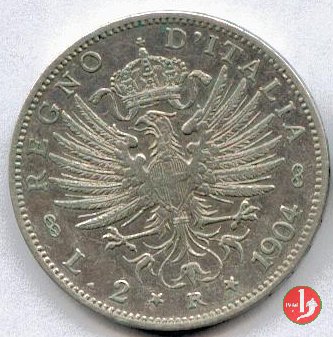 2 lire aquila sabauda 1904 (Roma)