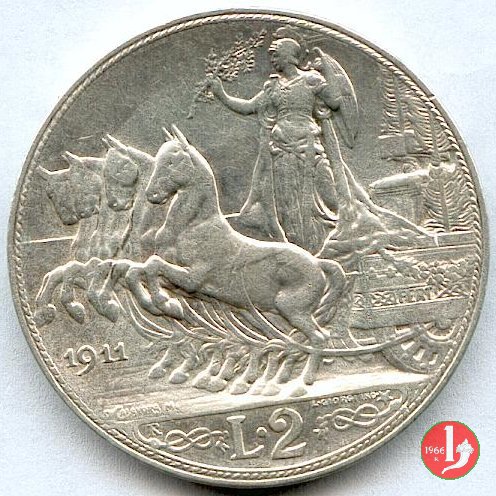 2 lire quadriga veloce 1911 (Roma)