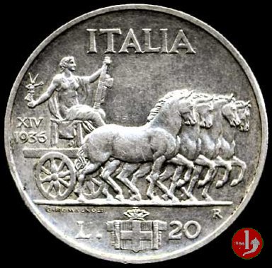 20 lire quadriga lenta 1936 (Roma)