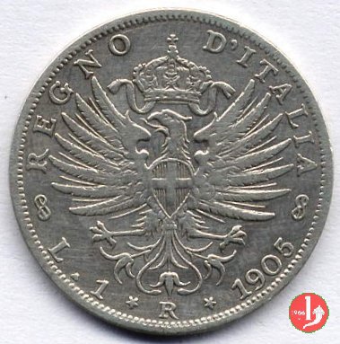 1 lira aquila sabauda 1905 (Roma)