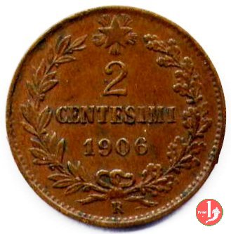 2 centesimi valore 1906 (Roma)