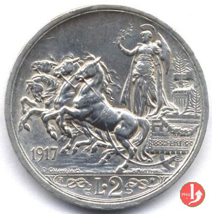 2 lire quadriga briosa 1917 (Roma)