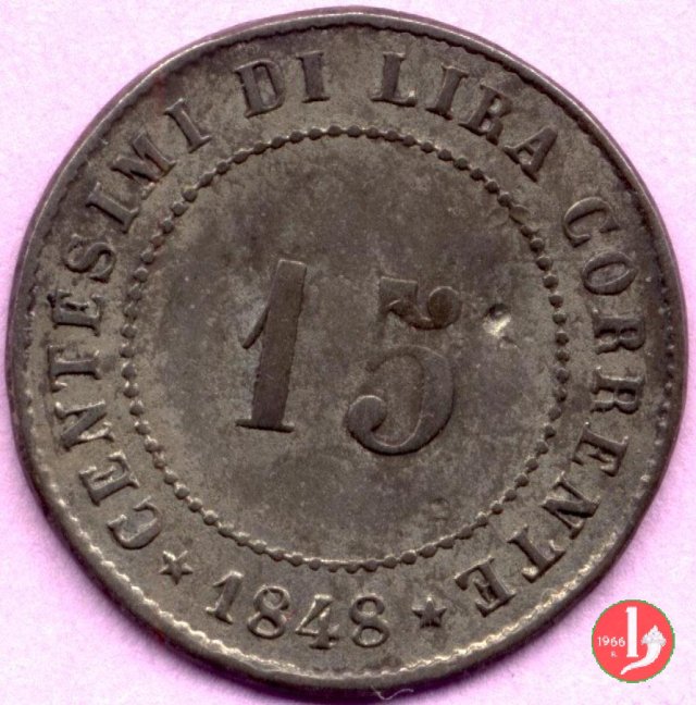 15 centesimi di lira corrente 1848 (Venezia)