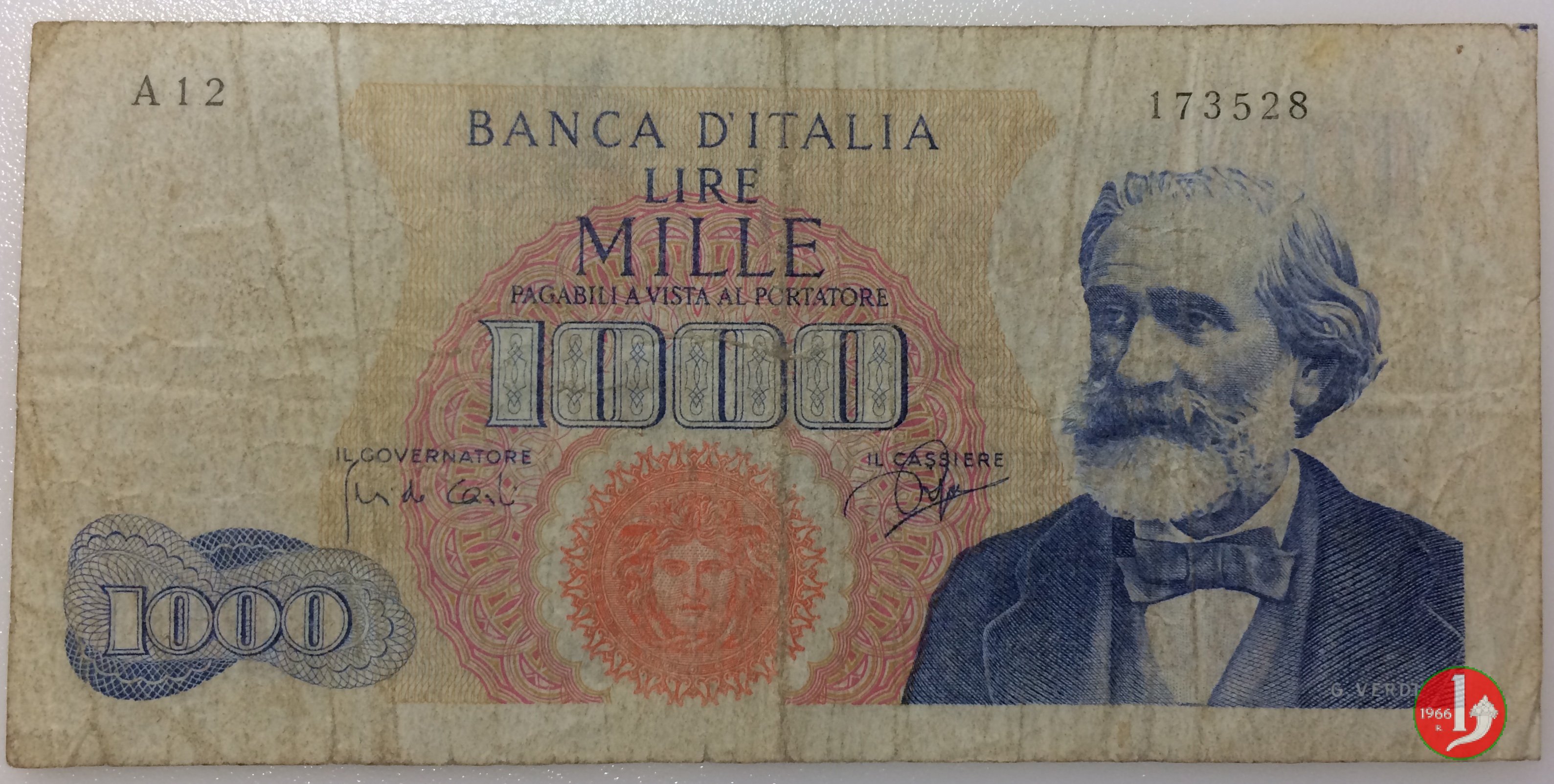 1 000 Lire Giuseppe Verdi Primo Tipo